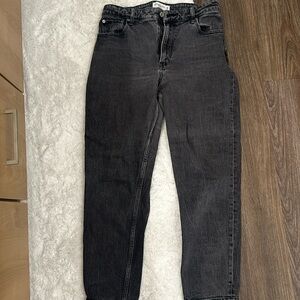 Abercrombie and fitch curve love mom high rise washed black jeans